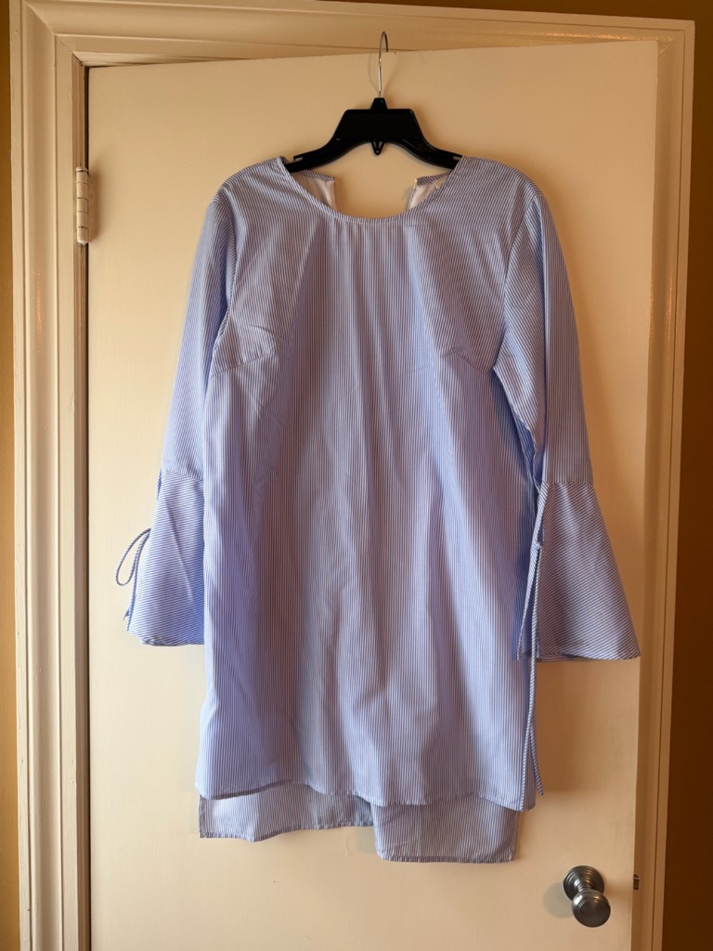 Lucca Light Blue & White Pinstripe Dress